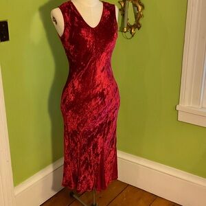 April Cornell crushed velvet bias cut dress